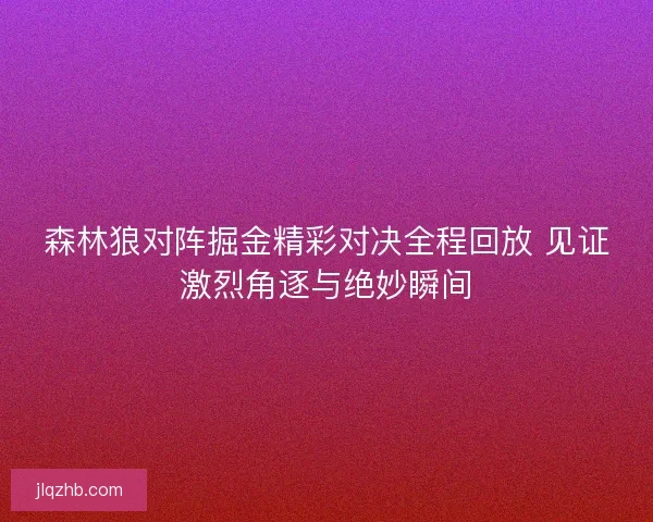 森林狼对阵掘金精彩对决全程回放 见证激烈角逐与绝妙瞬间